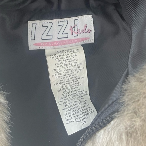 Vintage IZZI Kids Fuzzy Faux Fur Leopard Print Hooded Jacket SZ Small 7/8 Girls - Picture 3 of 16